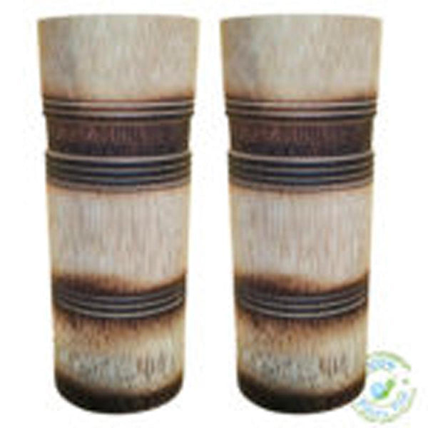 Hand-crafted Bamboo Tumbler with Burnt and Engraved Finish made by Artisans of Northeast India (Pack of 2)