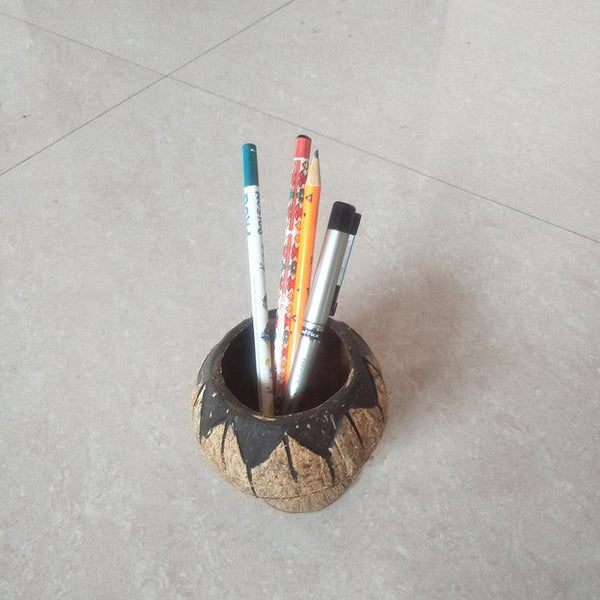 Coconut Shell Bowl Pen Stand Handcrafted by Rural Artisans of Alangulam
