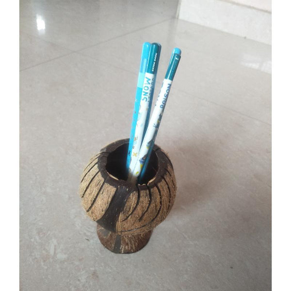 Coconut Shell Bowl Planter/ Penstand Handcrafted by Rural Artisans of Alangulam