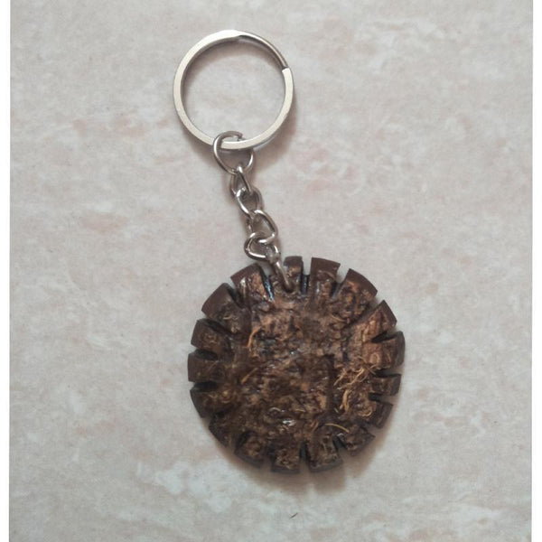Coconut Shell Key Chain Handcrafted by Rural Artisans of Alangulam - Circle