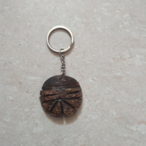Coconut Shell Key Chain Handcrafted by Rural Artisans of Alangulam - Circle