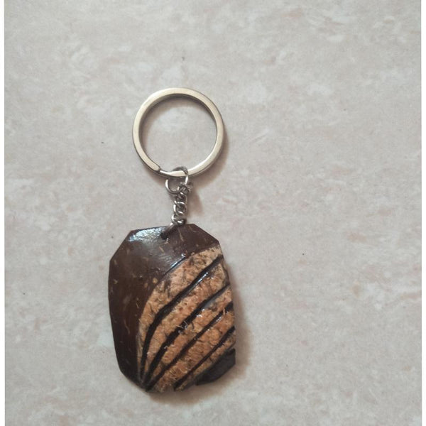 Coconut Shell Key Chain Handcrafted by Rural Artisans of Alangulam - Square