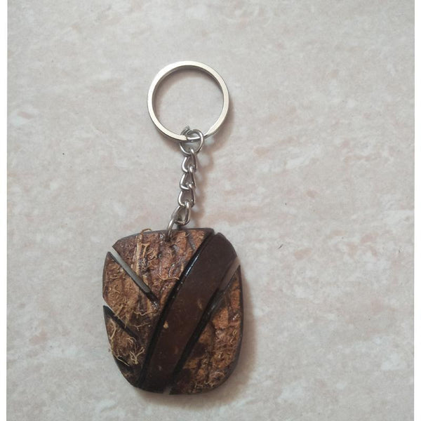 Coconut Shell Key Chain Handcrafted by Rural Artisans of Alangulam - Square