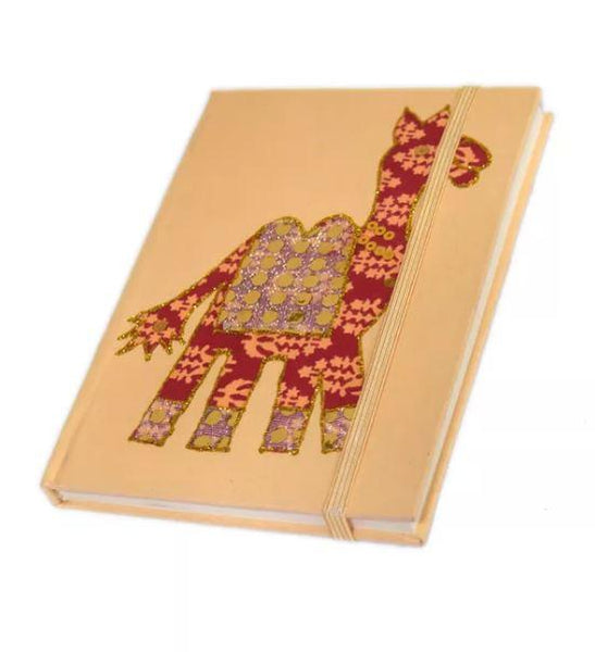 Handcrafted Diary in Cream with Camel Print created by artisans with disability