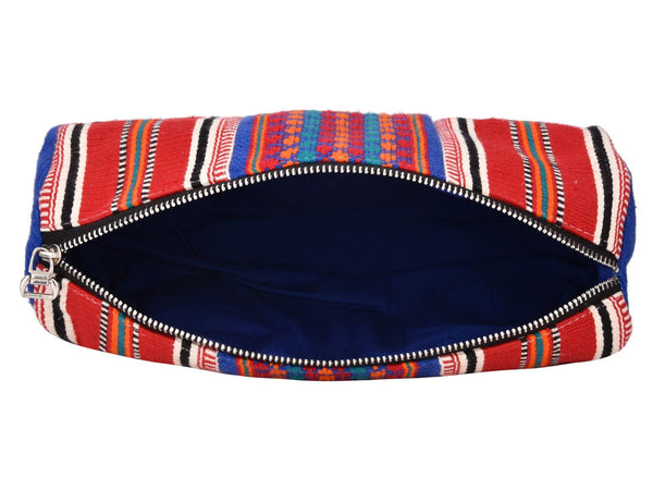 Handcrafted Multipurpose Travel Pouch (41) - Red/ Blue