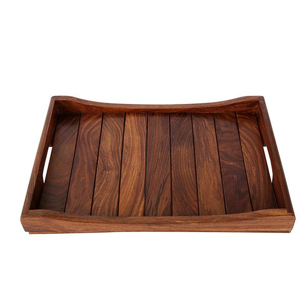 Handcrafted Serving Tray in Sheesham Wood Created by Traditional Artisans