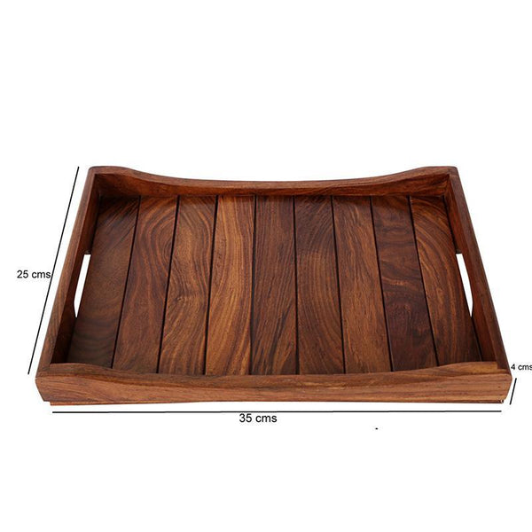 Handcrafted Serving Tray in Sheesham Wood Created by Traditional Artisans