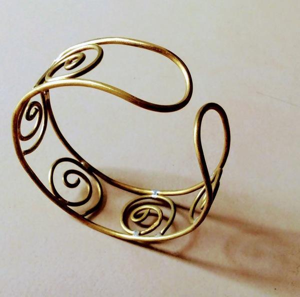 Handmade Brass Swirl Bracelet