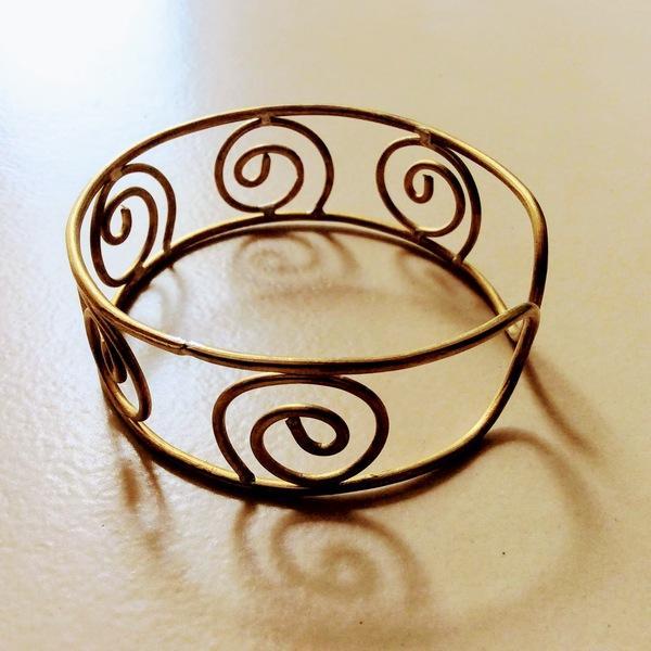Handmade Brass Swirl Bracelet