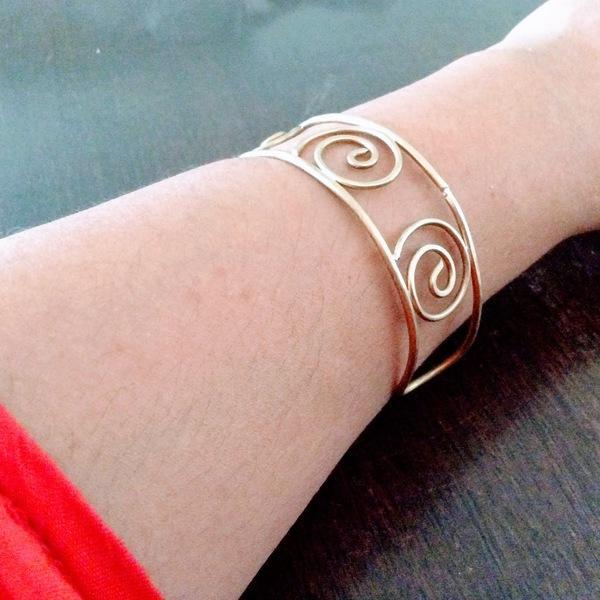 Handmade Brass Swirl Bracelet