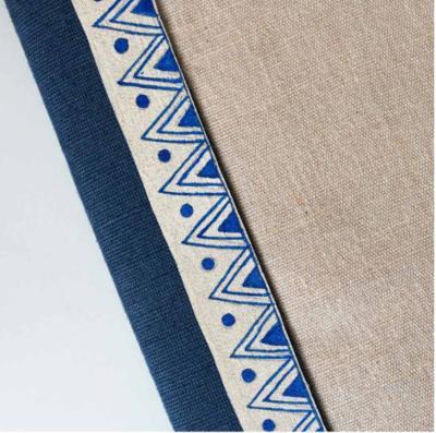 Handmade Canvas Folder with Blue Warli Border