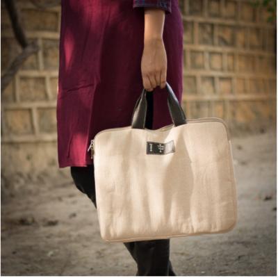 Handmade Canvas Laptop Bag - Warli Small Stripe