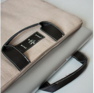 Handmade Canvas Laptop Bag - Warli Small Stripe