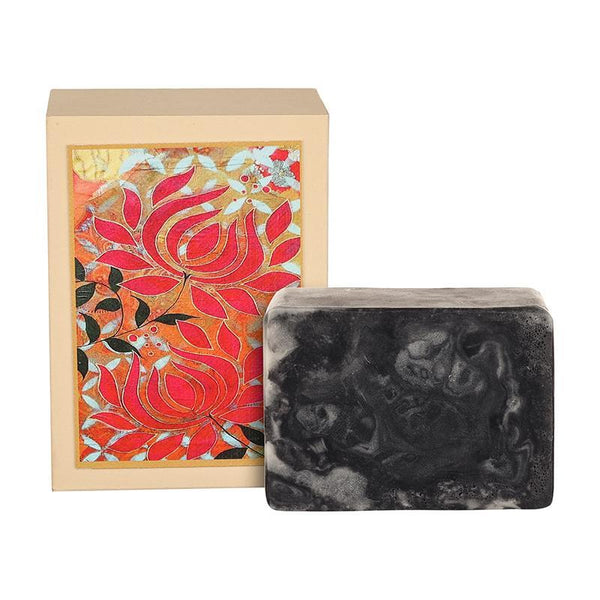 Handmade Charcoal and Lime Soap with Goat Milk and Essential Oils, 125g