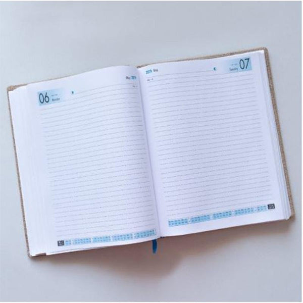 Handmade Jute Diary 2019: Jute with Red Stripes (Tribal Design) - 400 pages