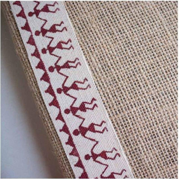 Handmade Jute Diary 2019: Jute with Red Stripes (Tribal Design) - 400 pages