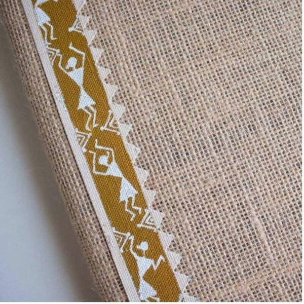 Handmade Jute Diary 2019: Jute with Yellow Stripes (Tribal Design) - 400 pages