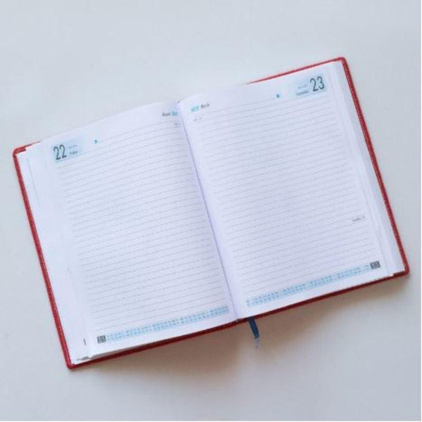 Handmade Jute Diary 2019: Red with Yellow Stripes - 400 pages