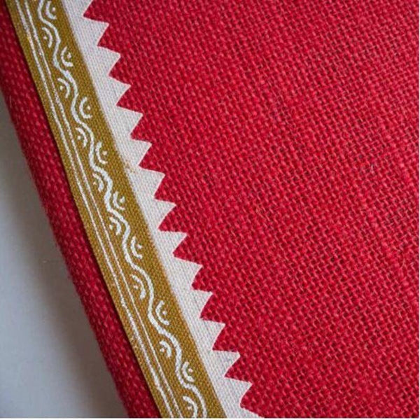 Handmade Jute Diary 2019: Red with Yellow Stripes - 400 pages