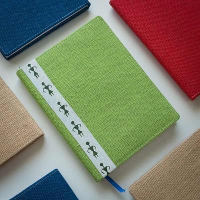 Handmade Jute Diary 2019 - Green with Warli Stripe (400 pages)