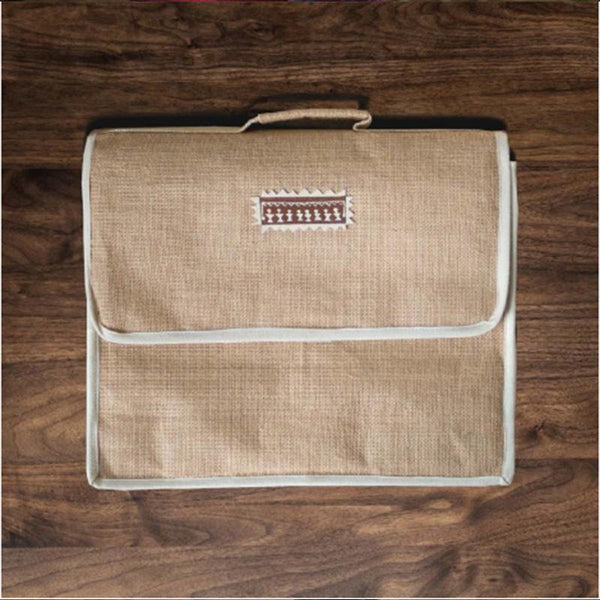 Handmade Jute Laptop Bag (Beige)