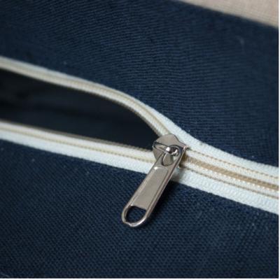 Handmade Jute Shoulder Bag - Beige and Blue