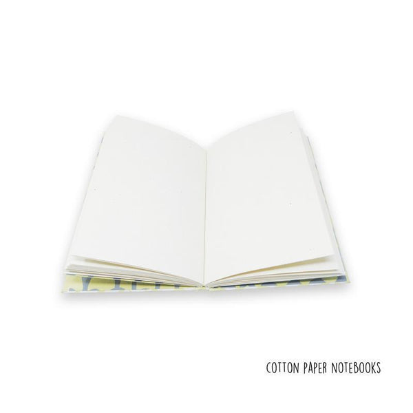 Handmade Paper Hardbound Notebook - Light Green With White 'U' Print (100 pages)