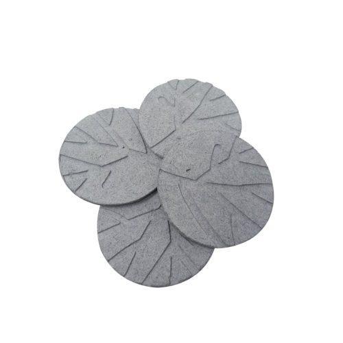 Handmade Paper Mache Coasters with Dark Grey Tree Impression (Pack of 4)