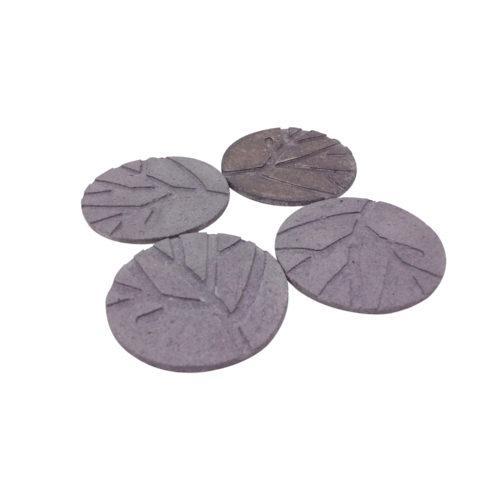 Handmade Paper Mache Coasters with Dark Grey Tree Impression (Pack of 4)