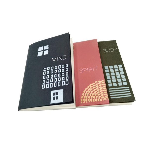 Handmade Paper Mini Journals (Set of 3 x 34 pages each)