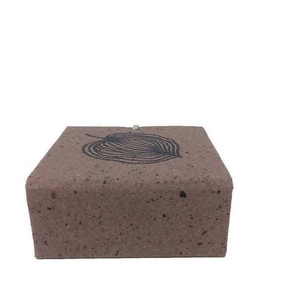 Handmade Paper Notepad Holder with Leaf Print - Coffee Brown