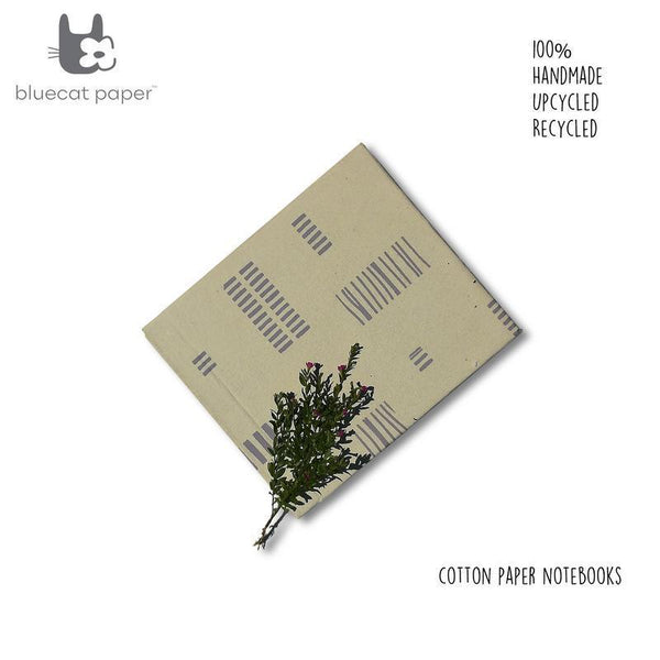 Handmade Paper Square Hardbound Notebook - Light Green With Light Grey Lines (100 pages)