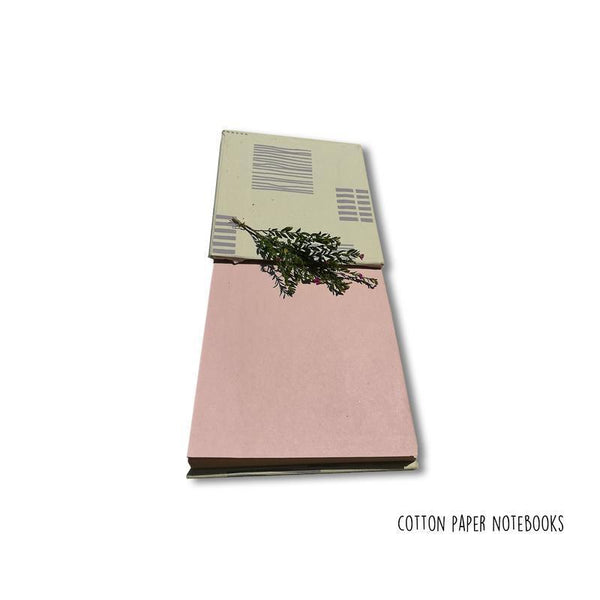 Handmade Paper Square Hardbound Notebook - Light Green With Light Grey Lines (100 pages)