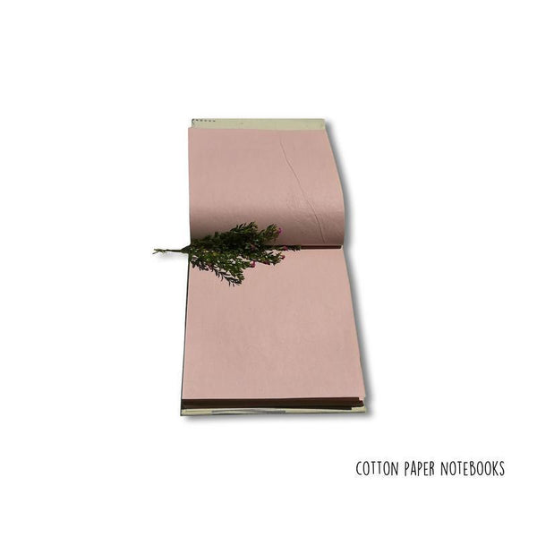 Handmade Paper Square Hardbound Notebook - Light Green With Light Grey Lines (100 pages)