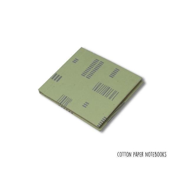Handmade Paper Square Hardbound Notebook - Light Green With Light Grey Lines (100 pages)