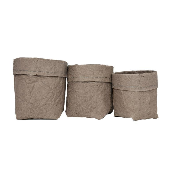 Handmade Paper Storage Baskets Made From Upcycled Cotton Waste (Pack of 3)
