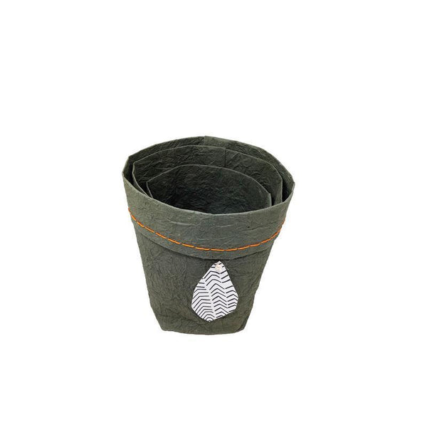 Handmade Paper Storage Baskets Made From Upcycled Cotton Waste (Pack of 3)