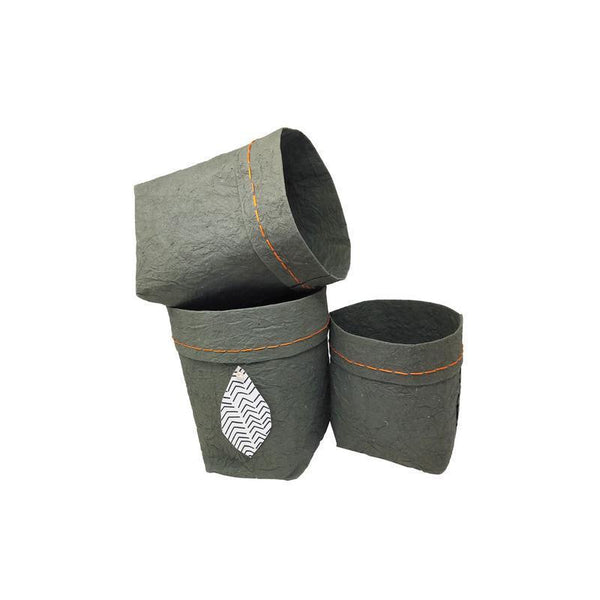 Handmade Paper Storage Baskets Made From Upcycled Cotton Waste (Pack of 3)
