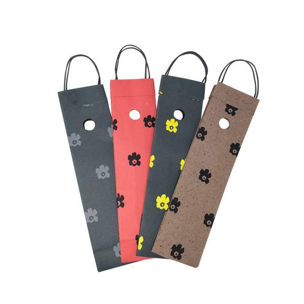 Handmade Paper Wine Bags Made From Upcycled Cotton Waste (Assorted Pack of 4)