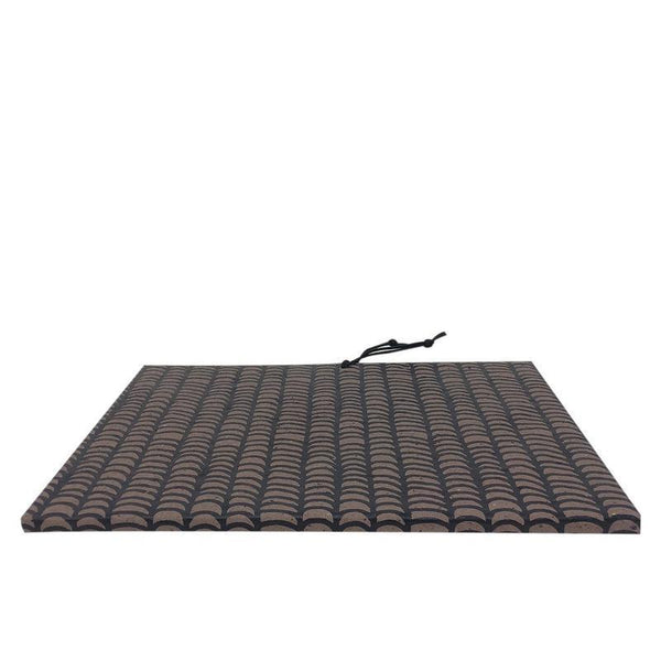Handmade Recycled Paper File Folder - Coffee Brown with Wave Print
