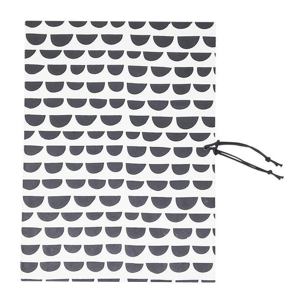 Handmade Recycled Paper File Folder - White with Grey Cloud Print