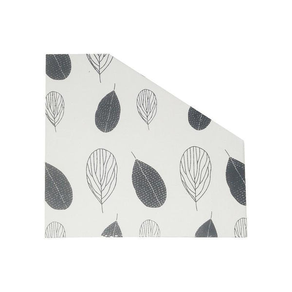Handmade Recycled Paper File and Magazine Holder - White with Grey Leaf Print