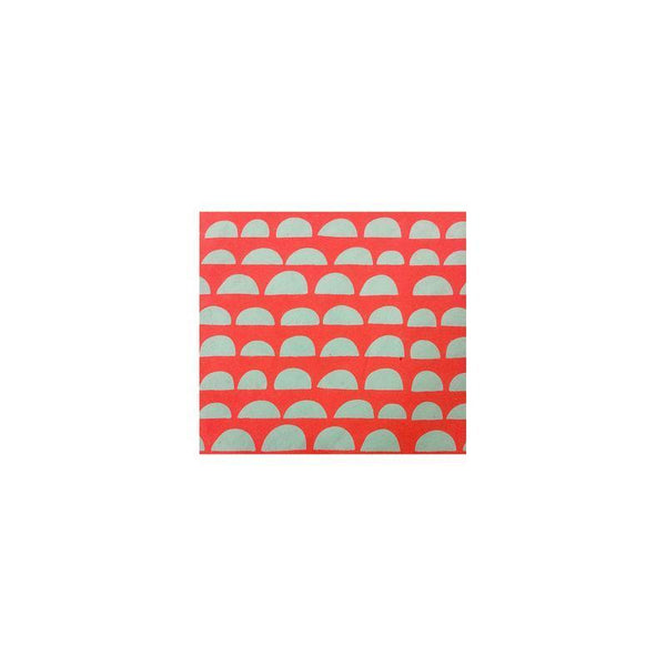 Handmade Recycled Paper Gift Wrapping Sheets - Red with Cloud Print (Single)