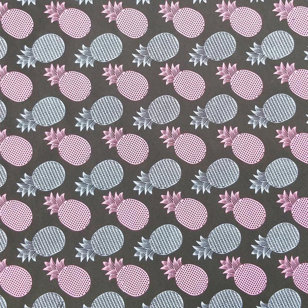 Handmade Recycled Paper Gift Wrapping Sheets with Pineapple Print (Pack of 3)