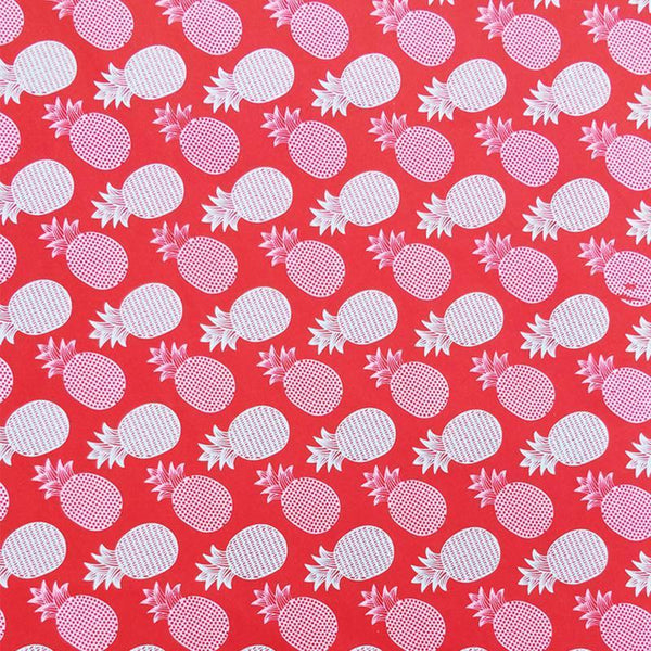 Handmade Recycled Paper Gift Wrapping Sheets with Pineapple Print (Pack of 3)