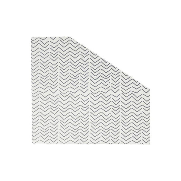 Handmade Recycled Paper Minimalist File Holder - White with Grey Zigzag Print