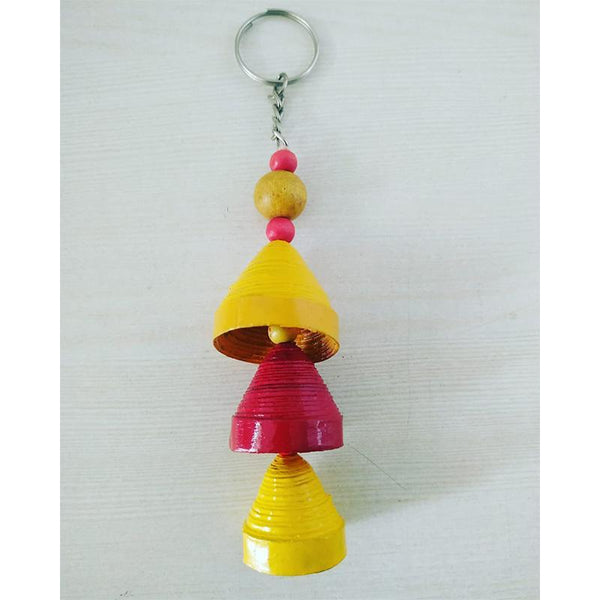 Upcycled Newspaper Key Ring Handcrafted by Women Artisans - Pack of 2