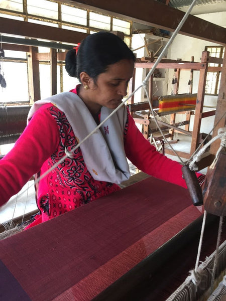 Handwoven, Naturally Dyed Pure Silk Stole - Brown and Grey