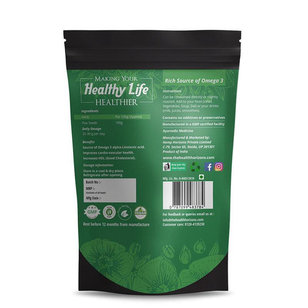 Natural Raw Flax Seeds, 150g