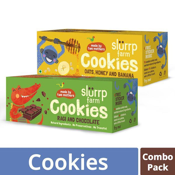 Healthy Wholegrain Cookies Combo Pack - Ragi, Chocolate, Oats, Honey and Banana with Zero Transfat  (Pack of 2) - 150g